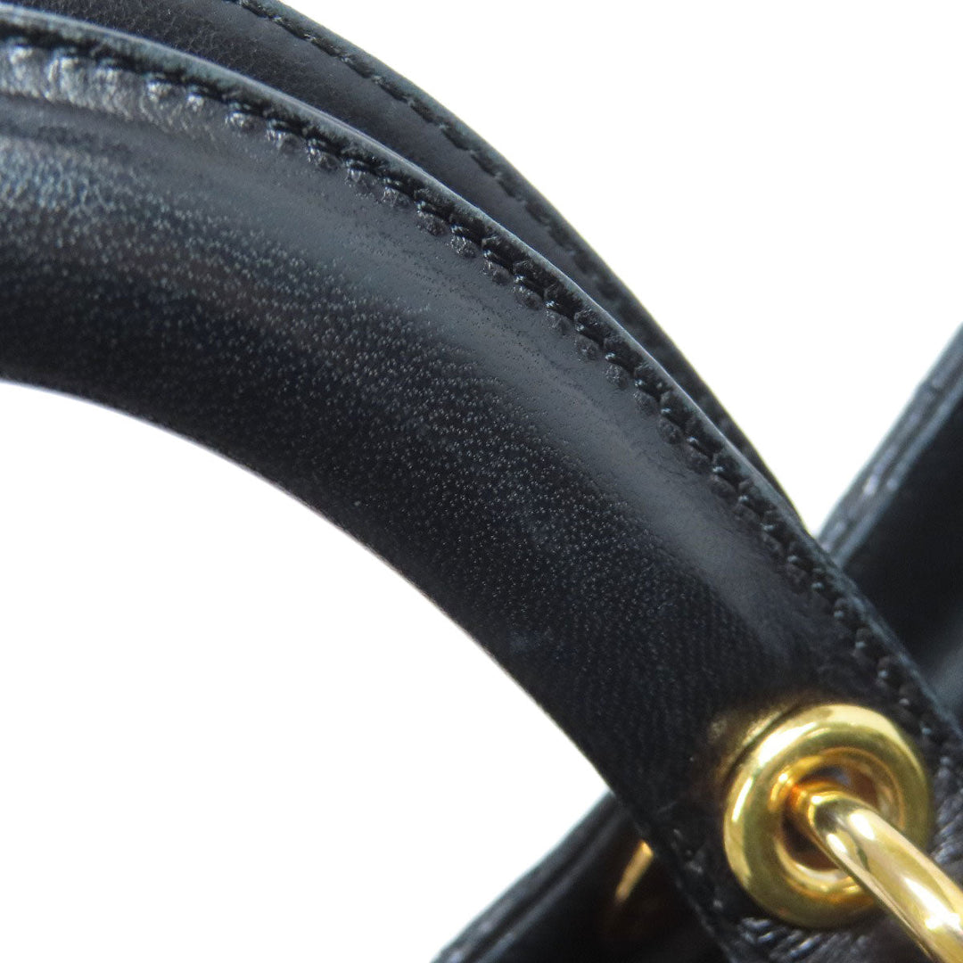 Christian Dior Handbag lambskin black Lady Dior Medium 2WAY
