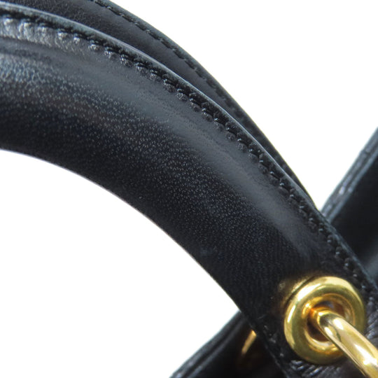 Christian Dior Handbag lambskin black Lady Dior Medium 2WAY