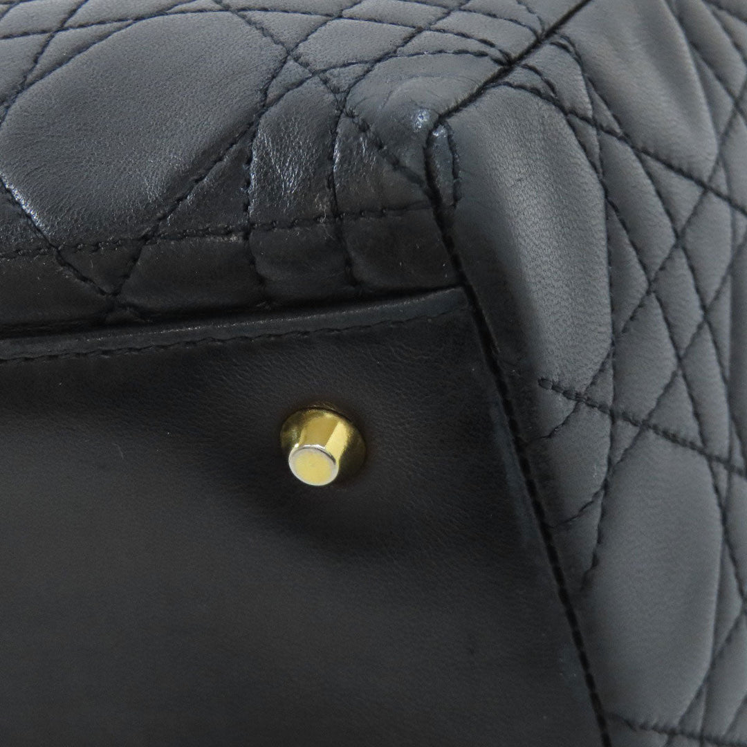 Christian Dior Handbag lambskin black Lady Dior Medium 2WAY