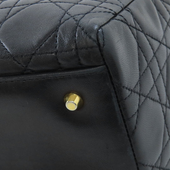 Christian Dior Handbag lambskin black Lady Dior Medium 2WAY