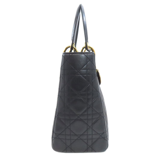 Christian Dior Handbag lambskin black Lady Dior Medium 2WAY