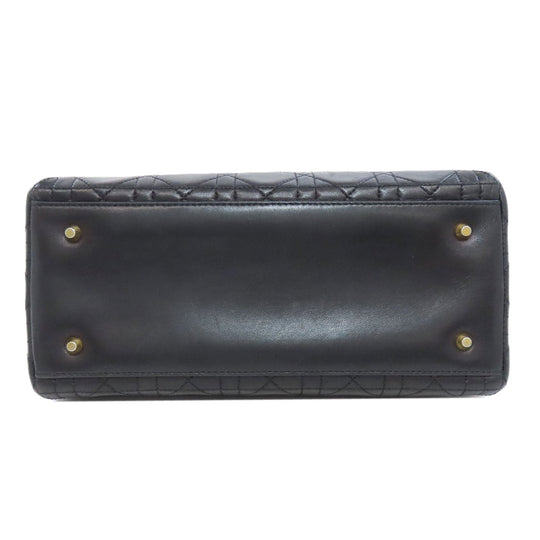 Christian Dior Handbag lambskin black Lady Dior Medium 2WAY