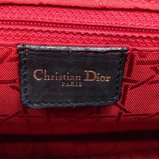 Christian Dior Handbag lambskin black Lady Dior Medium 2WAY