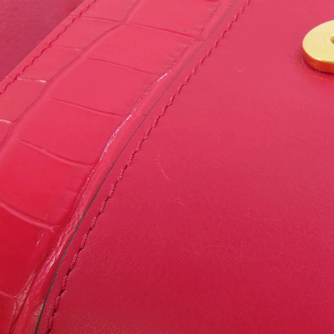 Chloe Handbag leather Red Abbey Lock 2WAY Women Used Authentic