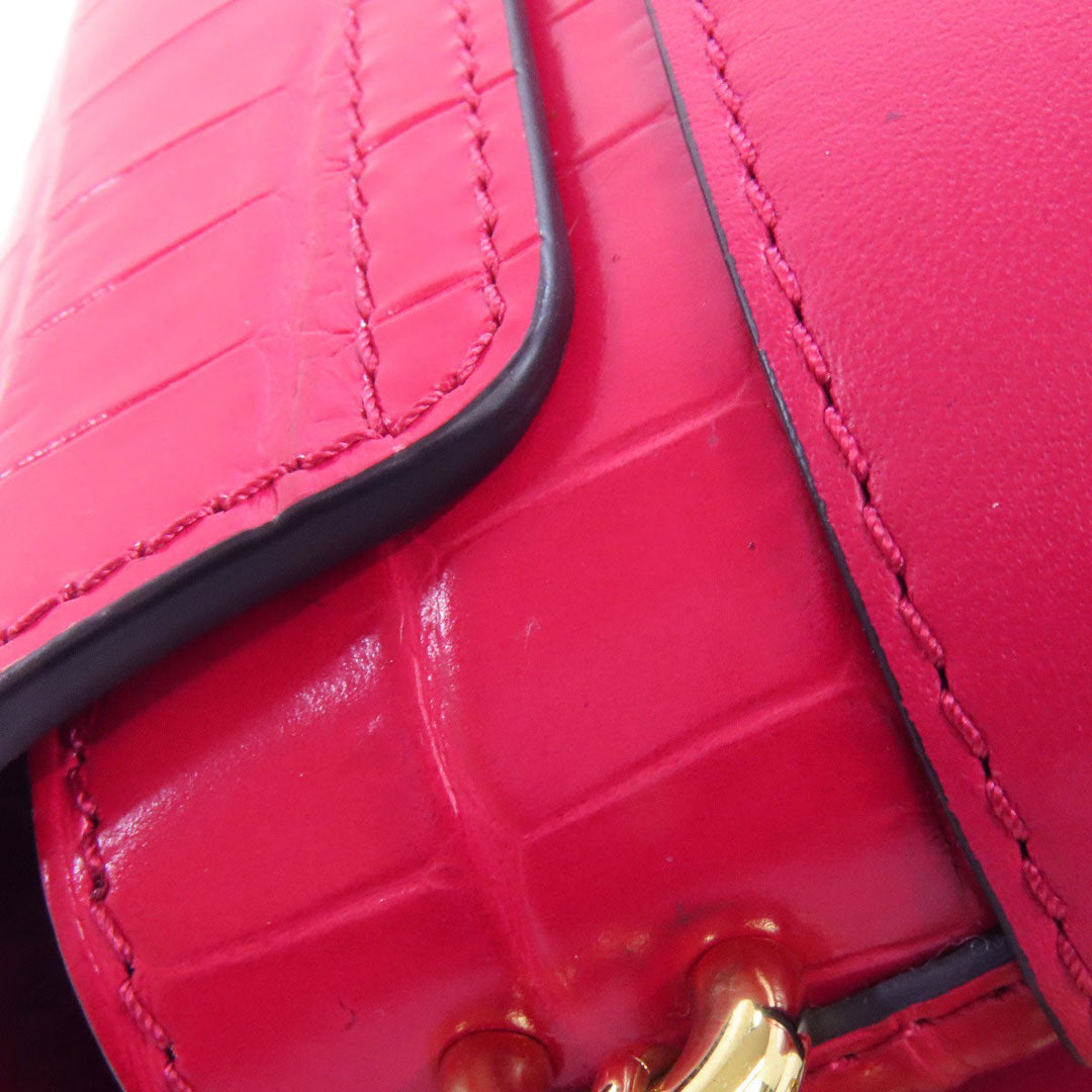 Chloe Handbag leather Red Abbey Lock 2WAY Women Used Authentic