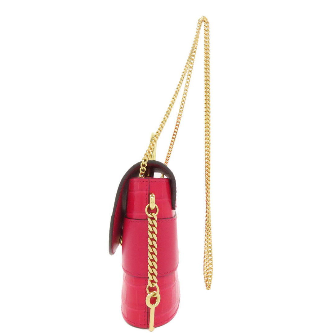Chloe Handbag leather Red Abbey Lock 2WAY Women Used Authentic
