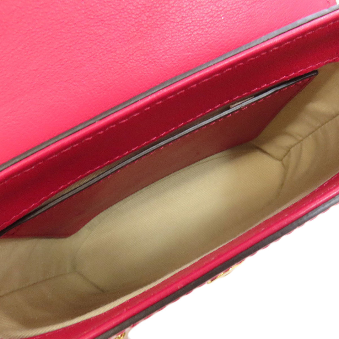Chloe Handbag leather Red Abbey Lock 2WAY Women Used Authentic
