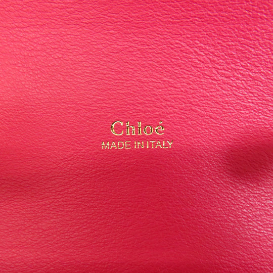 Chloe Handbag leather Red Abbey Lock 2WAY Women Used Authentic