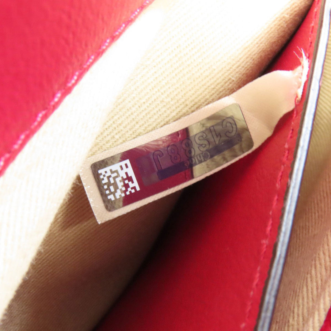 Chloe Handbag leather Red Abbey Lock 2WAY Women Used Authentic