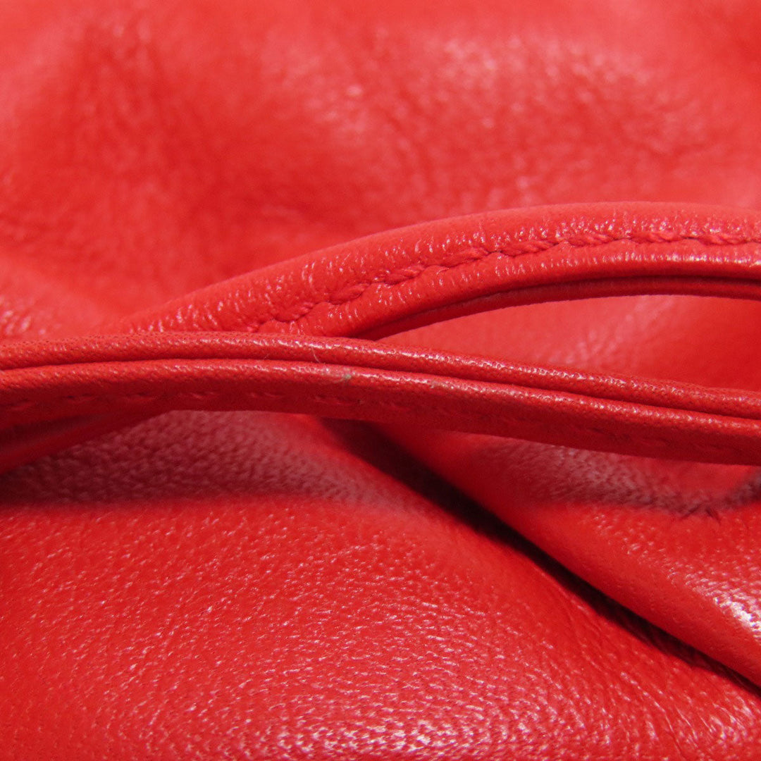 BOTTEGAVENETA Coin case lambskin Red Mini the pouch Women Used Authentic