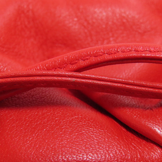 BOTTEGAVENETA Coin case lambskin Red Mini the pouch Women Used Authentic