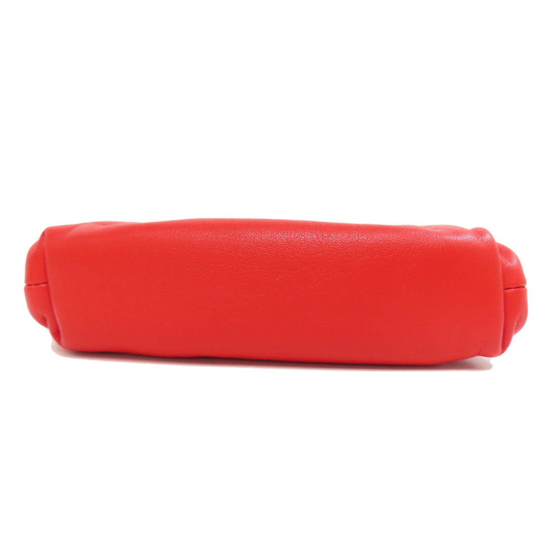 BOTTEGAVENETA Coin case lambskin Red Mini the pouch Women Used Authentic