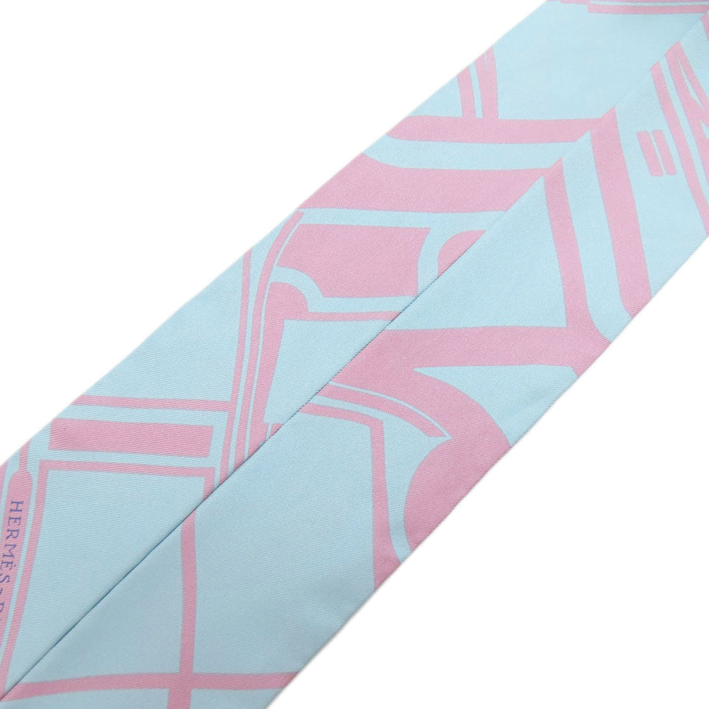 HERMES scarf silk pink Twilly Women Used Authentic