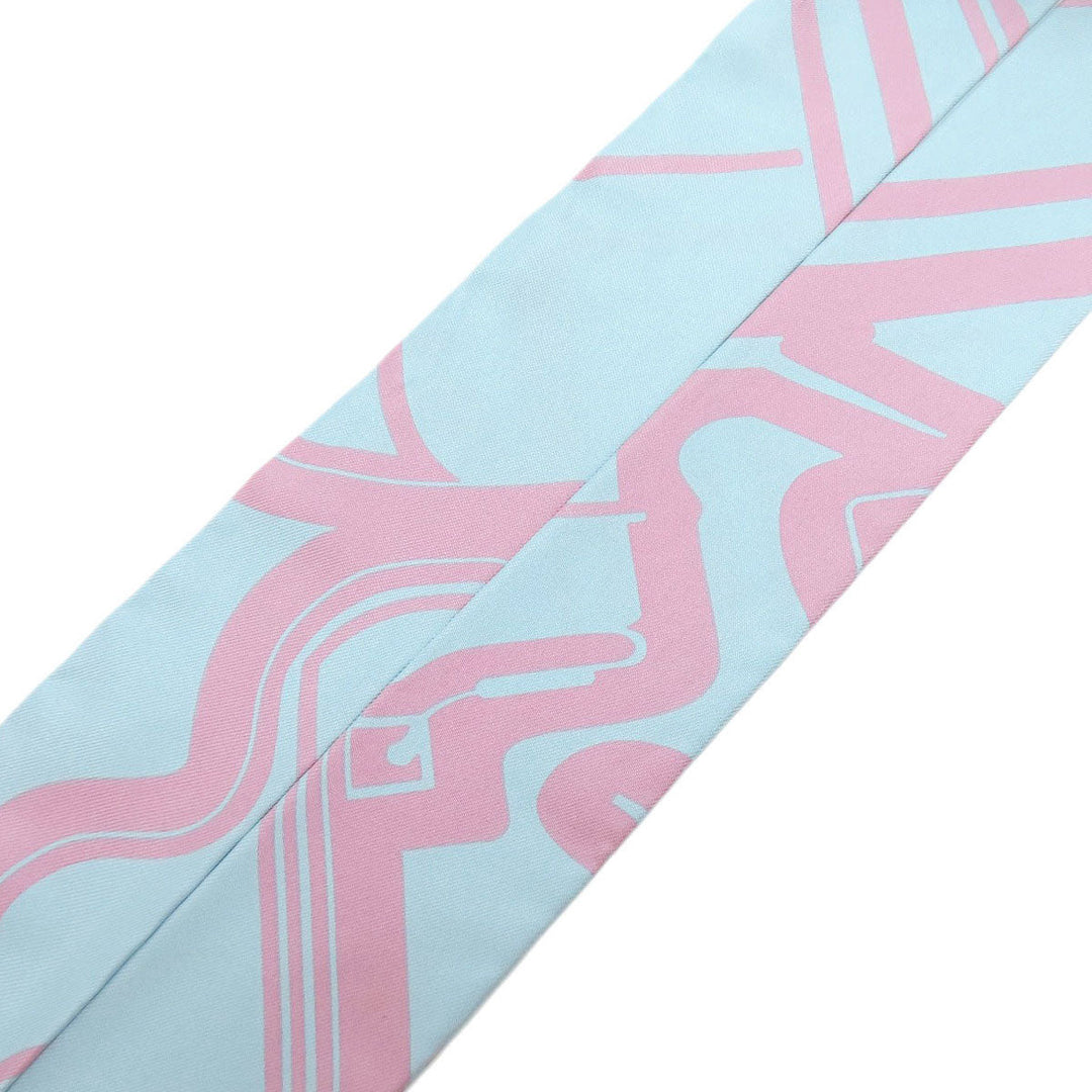 HERMES scarf silk pink Twilly Women Used Authentic