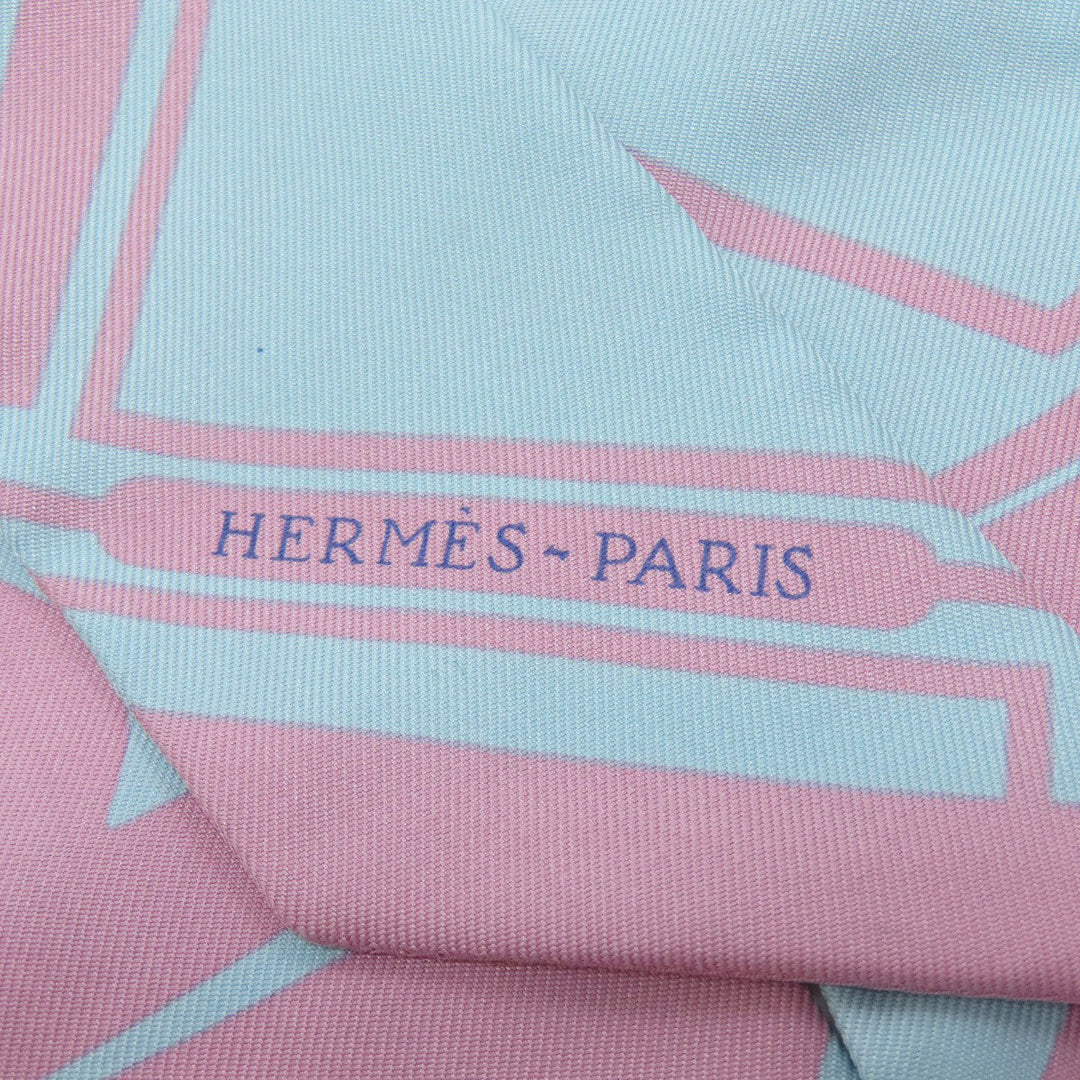 HERMES scarf silk pink Twilly Women Used Authentic