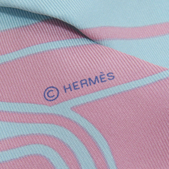 HERMES scarf silk pink Twilly Women Used Authentic