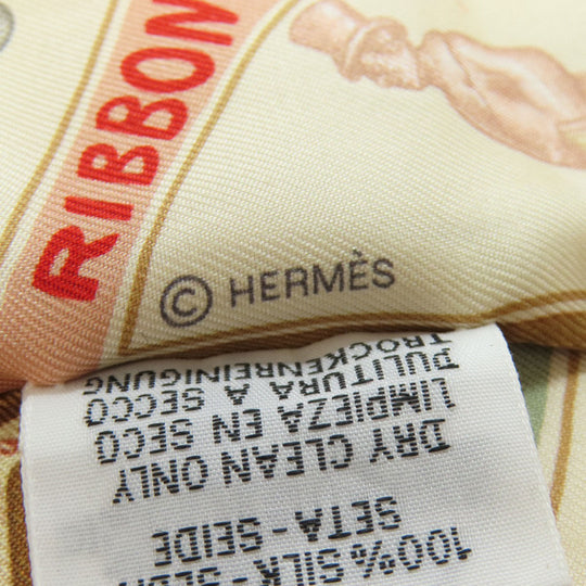 HERMES scarf silk Brown Twilly Women Used Authentic