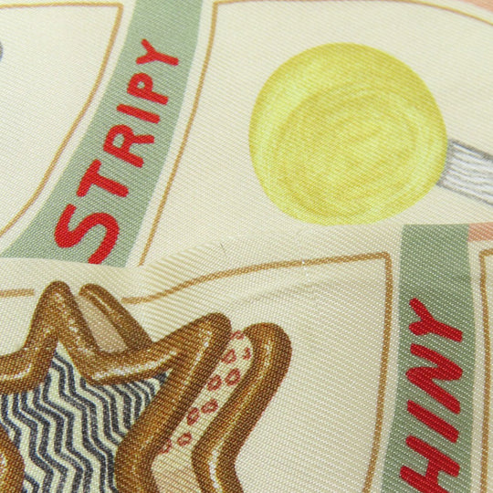 HERMES scarf silk Brown Twilly Women Used Authentic