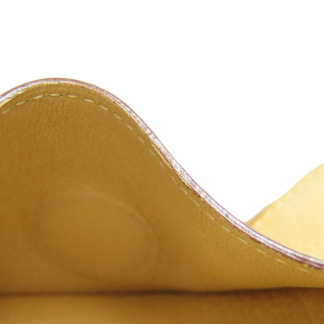 HERMES Coin case Taurillon Clemence beige Dogon Gold Metal Women Used Authentic