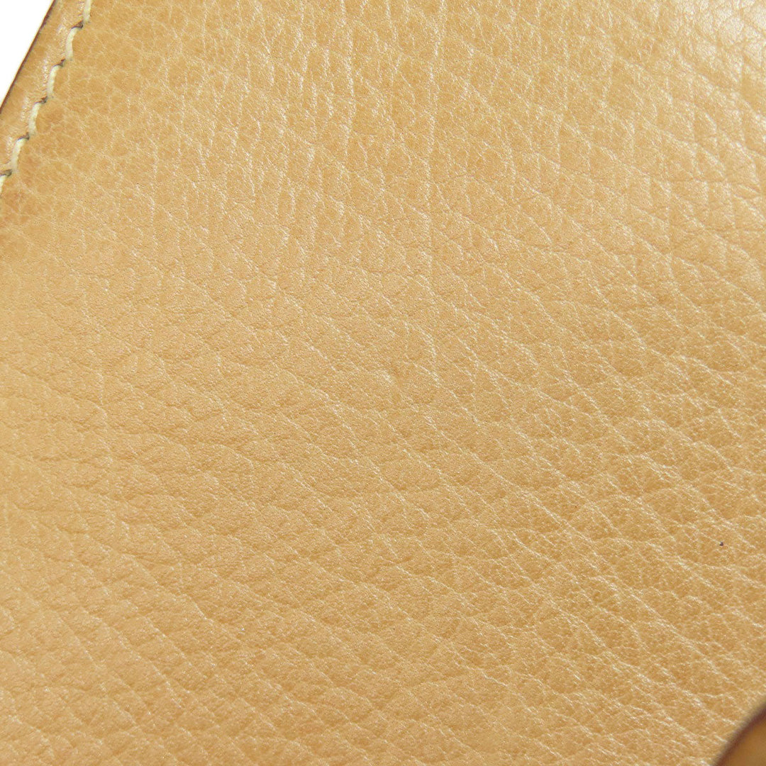HERMES Coin case Taurillon Clemence beige Dogon Gold Metal Women Used Authentic