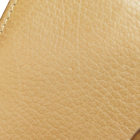 HERMES Coin case Taurillon Clemence beige Dogon Gold Metal Women Used Authentic