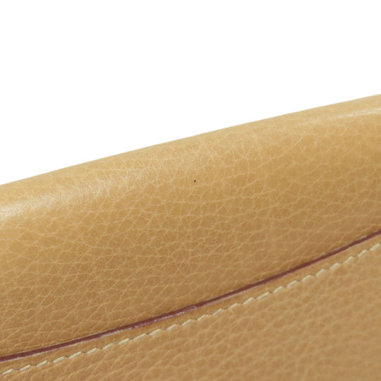 HERMES Coin case Taurillon Clemence beige Dogon Gold Metal Women Used Authentic