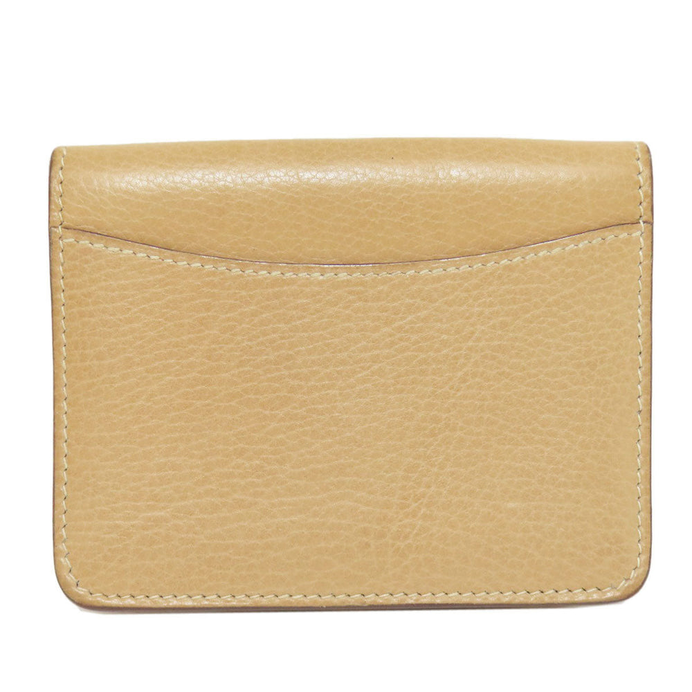 HERMES Coin case Taurillon Clemence beige Dogon Gold Metal Women Used Authentic