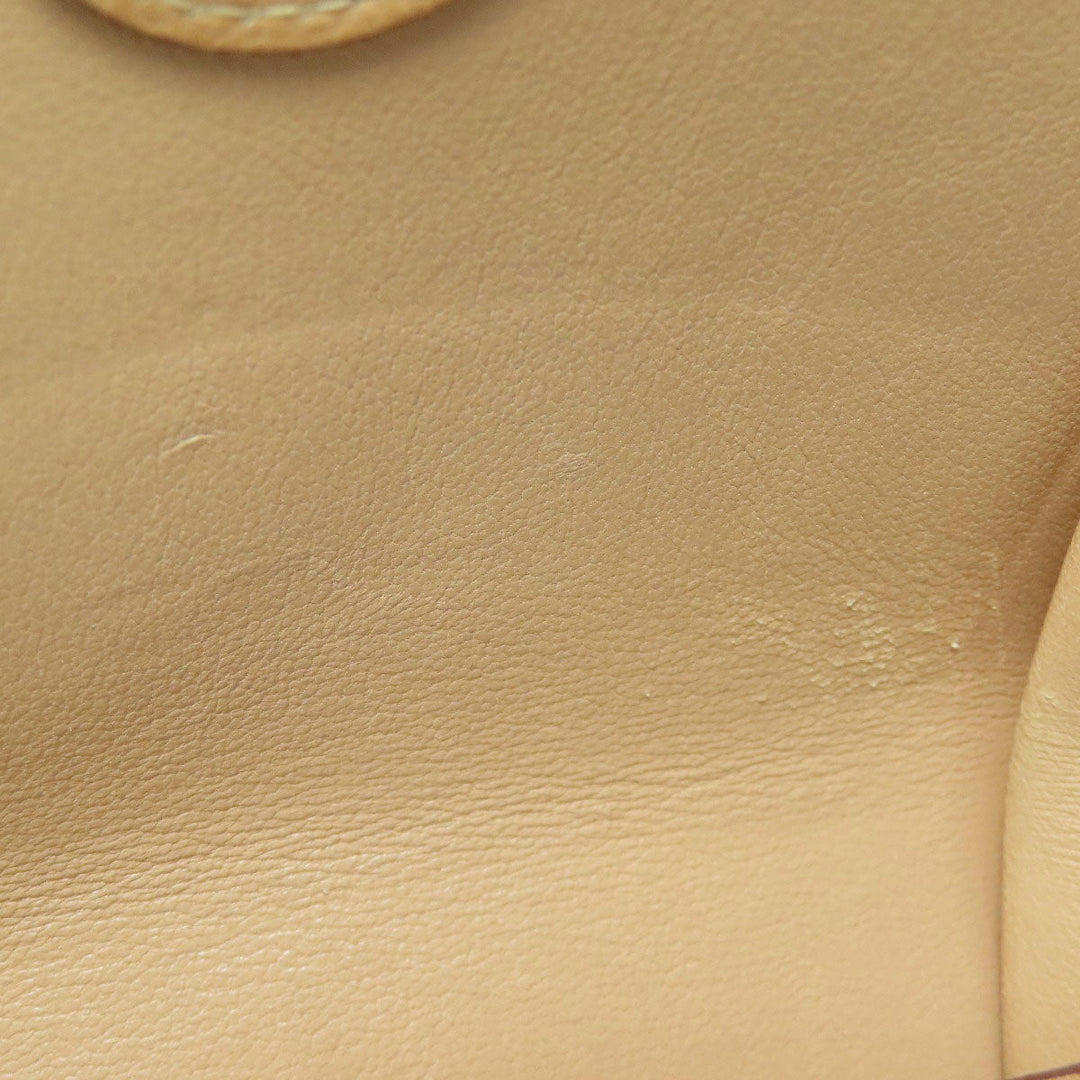 HERMES Coin case Taurillon Clemence beige Dogon Gold Metal Women Used Authentic