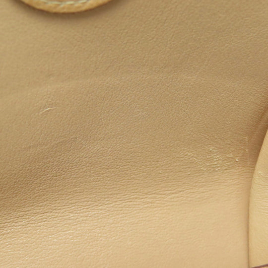 HERMES Coin case Taurillon Clemence beige Dogon Gold Metal Women Used Authentic