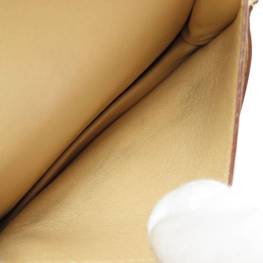 HERMES Coin case Taurillon Clemence beige Dogon Gold Metal Women Used Authentic