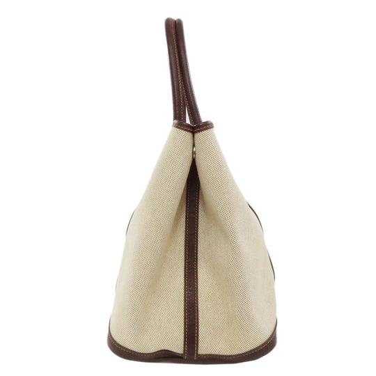 HERMES Tote Bag Tower ash Brown Garden Party PM SilverMetal Women Used Authentic
