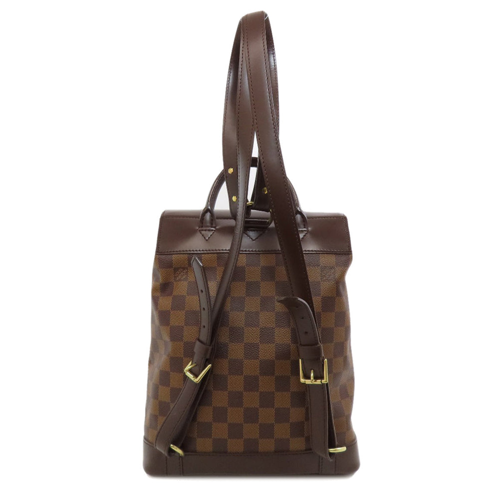 LOUIS VUITTON Backpack N51132 Damier canvas Brown Soho Women Used Authentic