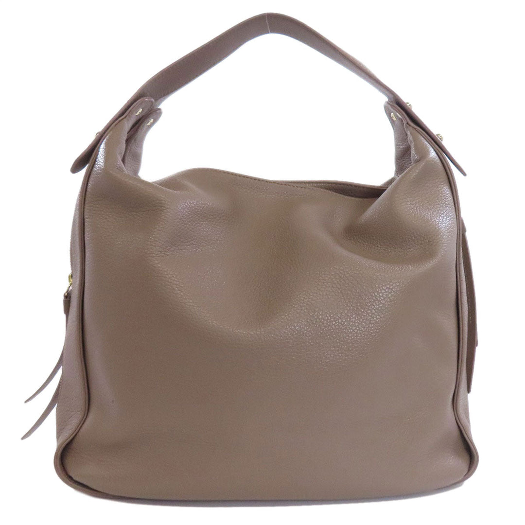 Furla Handbag leather Brown one belt 2WAY Women Used Authentic