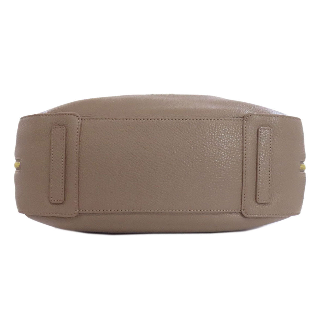 Furla Handbag leather Brown one belt 2WAY Women Used Authentic