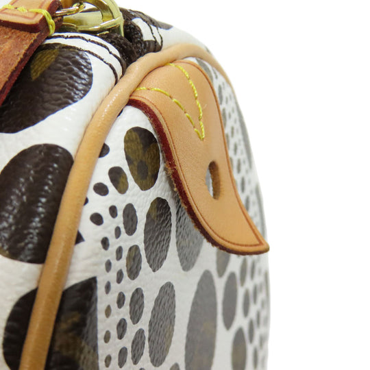 LOUIS VUITTON Handbag M40687 Monogram canvas white Papillon GM collaboration with Yayoi Kusama Women Used Authentic
