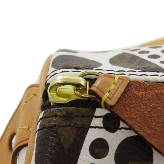 LOUIS VUITTON Handbag M40687 Monogram canvas white Papillon GM collaboration with Yayoi Kusama Women Used Authentic