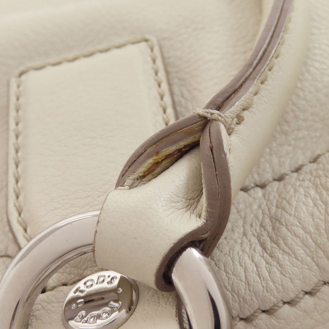 TOD’S Tote Bag leather white logo