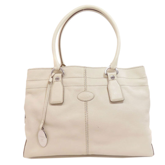 TOD’S Tote Bag leather white logo