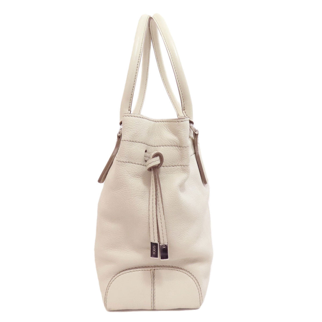 TOD’S Tote Bag leather white logo