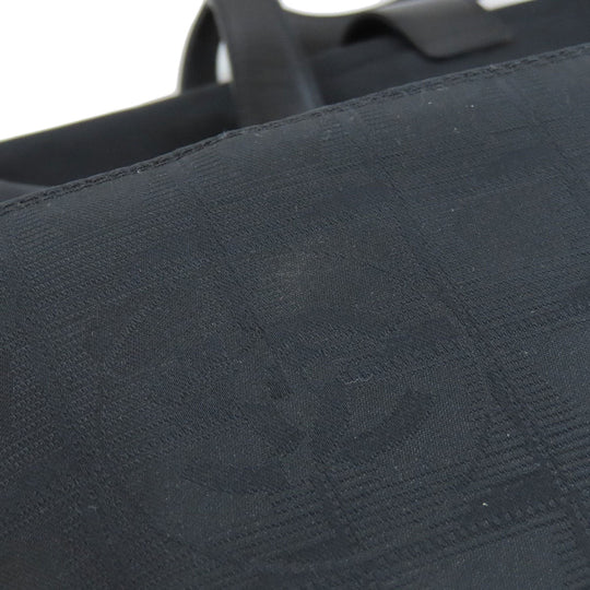 CHANEL Boston Duffel bag Nylon jacquard black New travel line Women Used Authentic