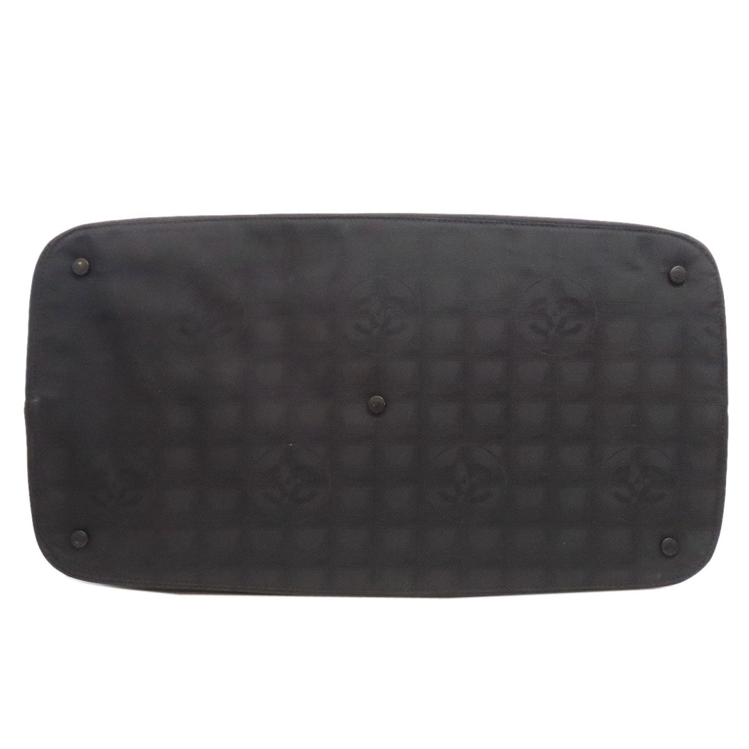 CHANEL Boston Duffel bag Nylon jacquard black New travel line Women Used Authentic