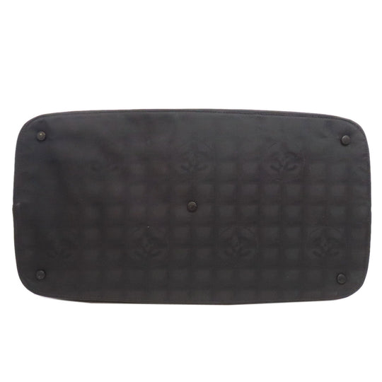 CHANEL Boston Duffel bag Nylon jacquard black New travel line Women Used Authentic