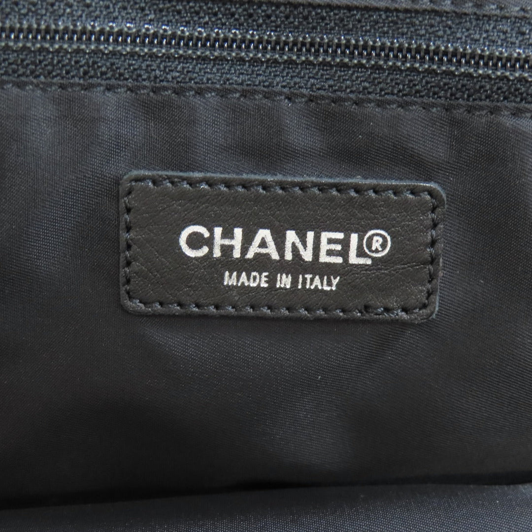 CHANEL Boston Duffel bag Nylon jacquard black New travel line Women Used Authentic