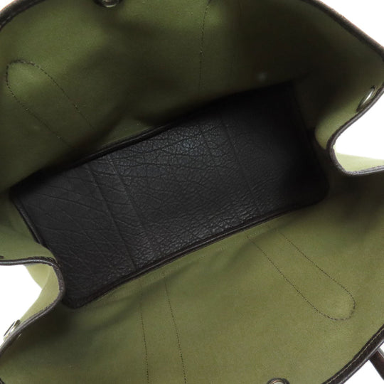 HERMES Tote Bag Towar Officche green Garden Party PM SilverMetal Women Used Authentic