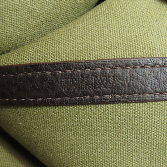 HERMES Tote Bag Towar Officche green Garden Party PM SilverMetal Women Used Authentic