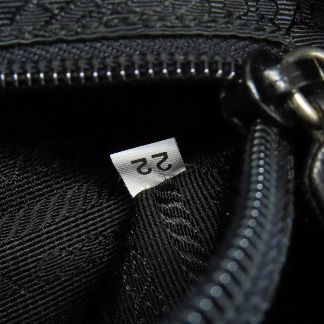 PRADA Tote Bag Calfskin black logo Women Used Authentic