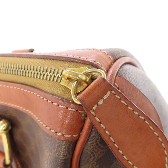 CELINE Boston Duffel bag PVC Brown Macadam Women Used Authentic