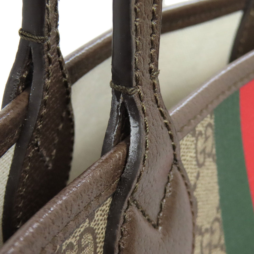 GUCCI Tote Bag 726762 PVC Brown GG Supreme Shelly Line Women(Unisex) Used Authentic