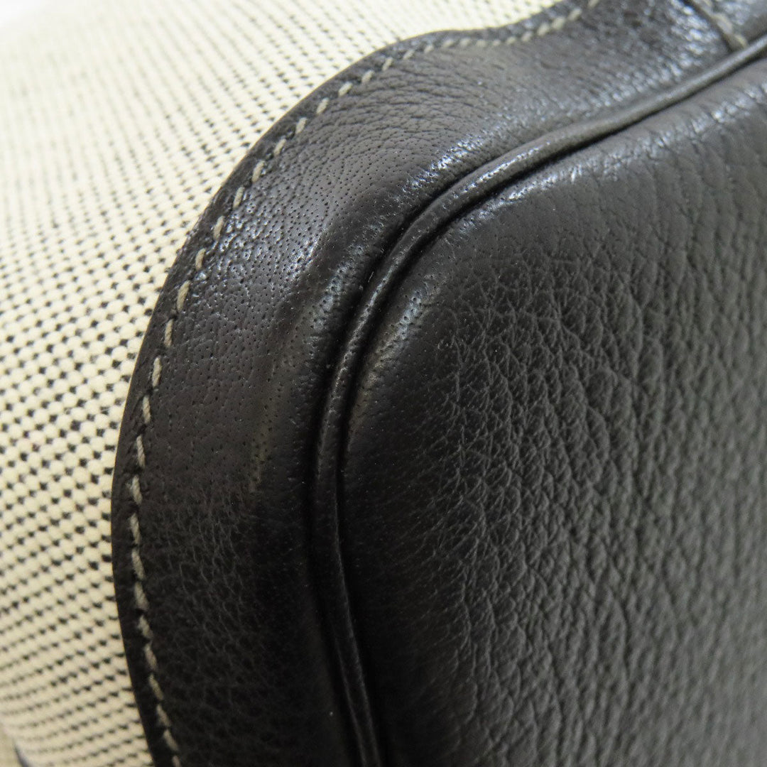 HERMES Handbag Toile H, Calfskin gray Garden Party TPM SilverMetal Women Used Authentic