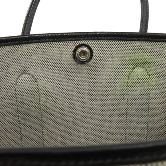 HERMES Handbag Toile H, Calfskin gray Garden Party TPM SilverMetal Women Used Authentic